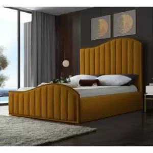 Image of Magnifik Bed Double Plush Velvet Mustard