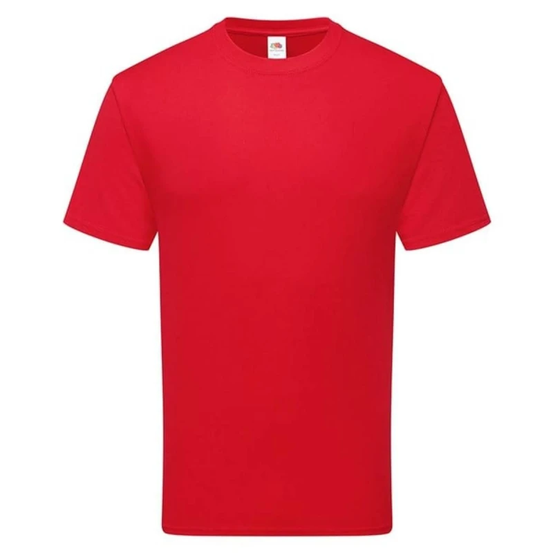 Image of Fruit Of The Loom Fruit of the Loom Men Cotton T-Shirt in Red Size: Small Red S Male 5063693927875