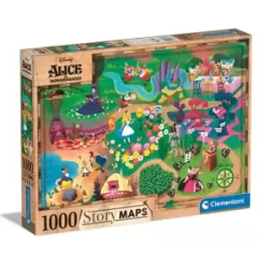 Image of Disney Story Maps Jigsaw Puzzle Alice in Wonderland (1000 pieces)