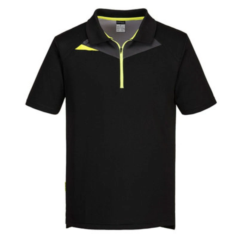 Image of Portwest DX4 Short Sleeve Polo Shirt DX410BKRS Colour: Black