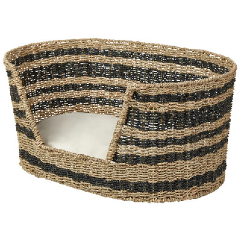 Image of Beliani Pet Bed Durban Seagrass Black