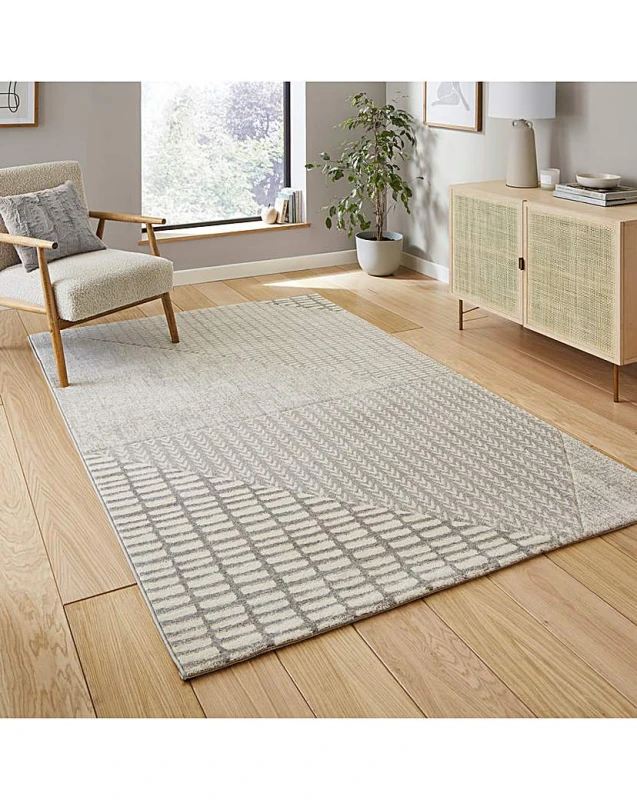 Image of Catherine Lansfield Catherine Lansfield Larsson Abstract Rug Grey - Catherine Lansfield - Size: 80X150 Grey 80X150 MP90804