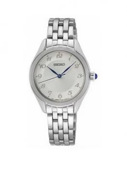 Image of Seiko Seiko Silver Dial Blue Hands Stainless Steel Bracelet Ladies Watch