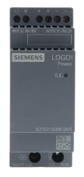 Image of Siemens LOGO!POWER Switch Mode DIN Rail Power Supply 100 240V ac Input, 24V dc Output, 1.3A 31W