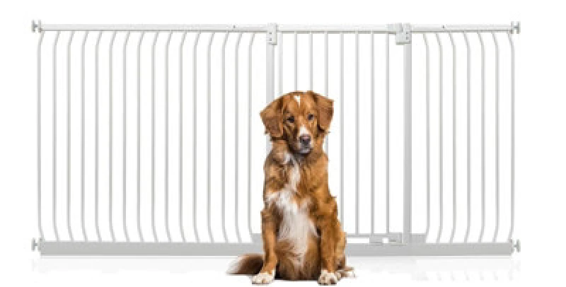 Image of Bettacare Extra Tall Elite Dog Gate, 216Cm - 225Cm, Matt White, Extra Tall 96.8Cm In Height, Pressure Fit Pet Gate