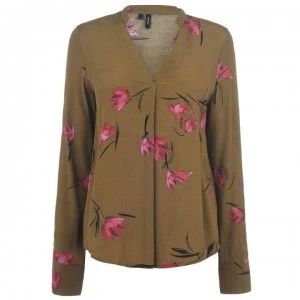 Image of Vero Moda Lola Long Sleeve Top - Military Olive