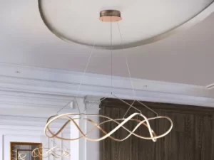 Image of Molly Integrated LED Pendant Light, Rose Gold