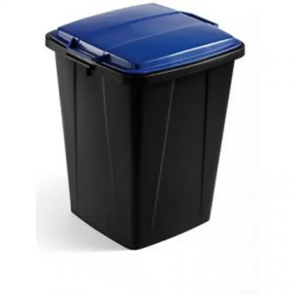 Image of Durable DURABIN Strong Square Black Recycling Bin Blue Lid - 90L DRBEVEH2023032