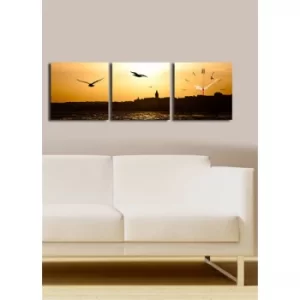 Image of 3P2828CS-12 Multicolor Decorative Canvas Wall Clock (3 Pieces)