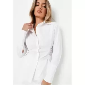 Image of Missguided Ruched Side Shirt - White