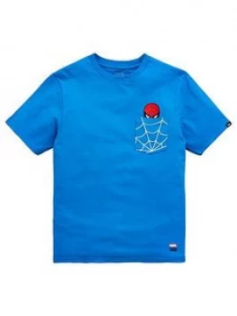 Image of Vans Boys Vans X Marvel Spiderman Tee Blue Size S7 8 Years