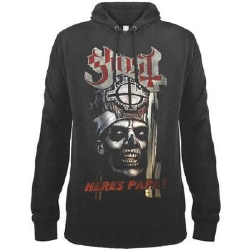 Image of Amplified Amplified Men Here Comes Papa Ghost Hoodie in Light Grey Size: Medium Light Grey M Male 5063238019904