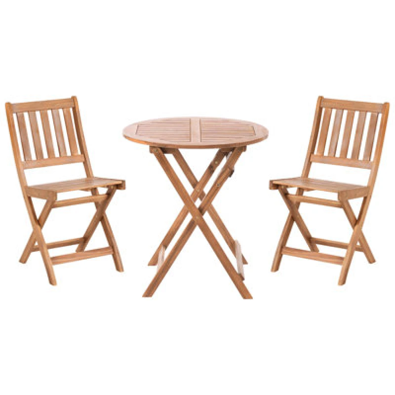 Image of Beliani Bistro Set Folding Febbio Certified Acacia Wood Brown