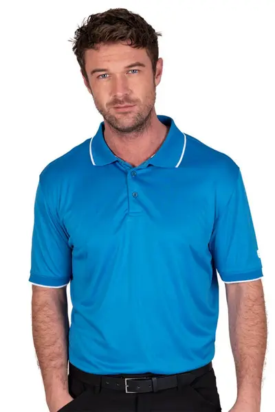 Image of Island Green Performance Golf Polo Shirt Blue