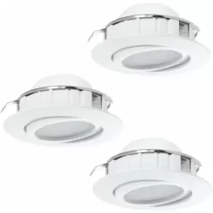 Image of 3 PACK Flush Ceiling Downlight White Adjustable Round Spotlight 6W Built in LED