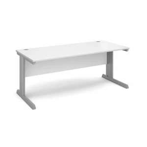 Image of Vivo Straight Desk 1800mm x 800mm - Silver Frame White Top