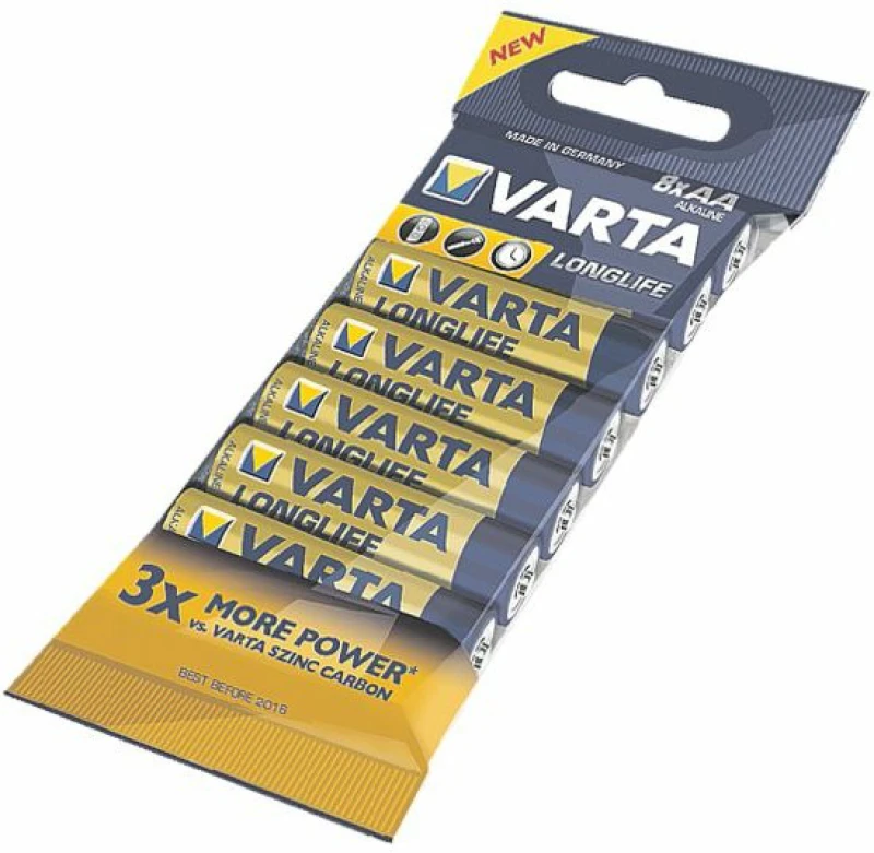 Image of Varta Varta LONGLIFE AA Folie 8 AA battery Alkali-manganese 2800 mAh 1.5 V 8 pc(s) 4106101328