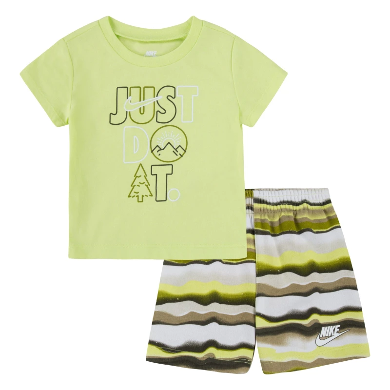 Image of Nike All Over Print T-Shirt and Shorts Set Infants - Green Green One Size