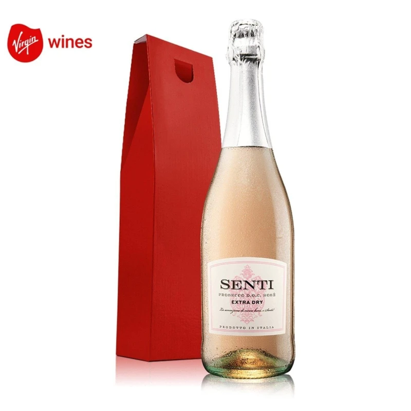 Image of Virgin Wines Prosecco Rose in Red Gift Box White unisex 1