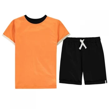 Image of Crafted Shorts Set Junior Boys - Orange/Black