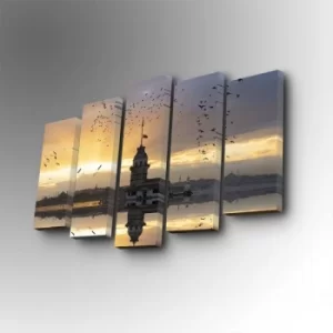 Image of 5PUC-099 Multicolor Decorative Canvas Painting (5 Pieces)