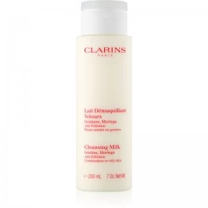 Image of Clarins Cleansing Milk with Gentian, Moringa Anti-Pollution Cleansing Milk for Combination or Oily Skin 200ml