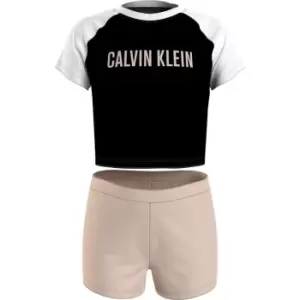 Image of Calvin Klein Knit Pj Set (Ss + Short) - Black