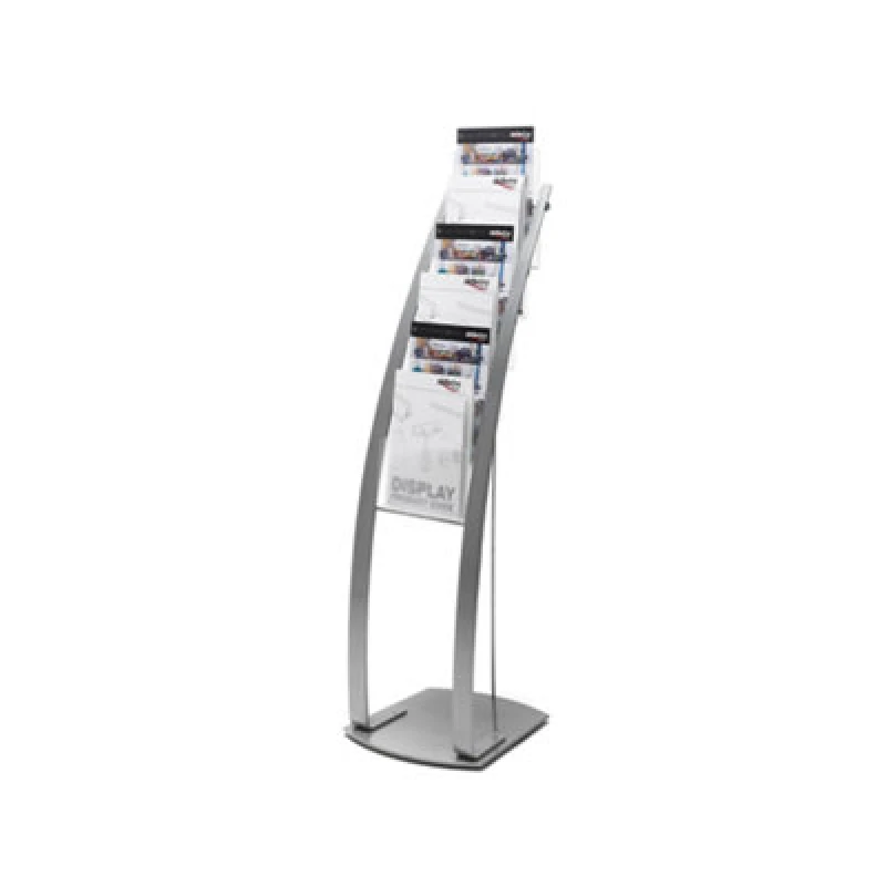 Image of Deflecto Deflecto Six Pocket Literature Floor Stand A4 Silver DE693145 DE693145