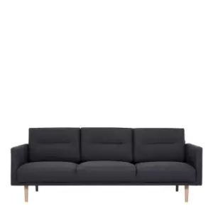 Image of Larvik 3 Seater Sofa Anthracite Oak Effect Legs