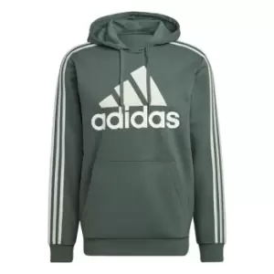 Image of adidas Essentials Fleece 3-Stripes Logo Hoodie Mens - Green Oxide / Linen Green