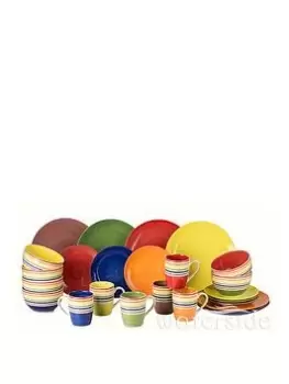 Image of Waterside 24 Piece Rainbow Stripe Dinner Set