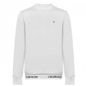 Image of CALVIN KLEIN Logo Crew Sweater - White YAF