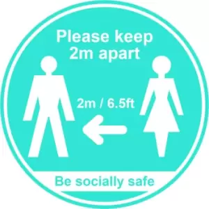 Image of Social Distancing Stickers 190 x 166mm, blue, pack of 5