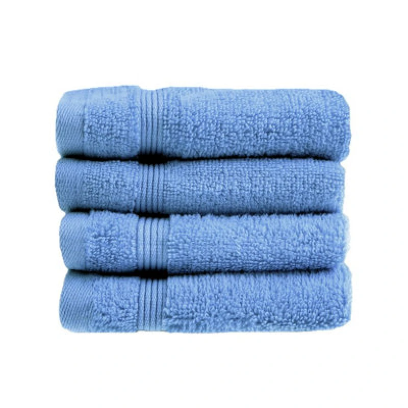 Image of Allure Bath Fashions Luxury Zero Twist Egyptian Cotton 4 Pack Face Cloths - Cornish Blue