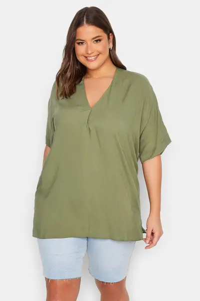 Image of Yours V-Neck Top Green