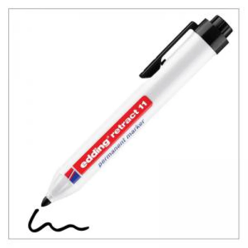 Image of edding 11 Permanent Marker Retractable Bullet Tip 1.5-3mm Black (Pack 10) - 4-11001