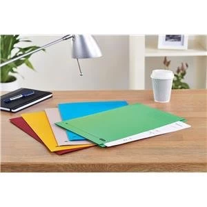 Image of Elba Boston Foolscap Square Cut Folder Pressboard 300 Micron 32mm Blue Pack of 50