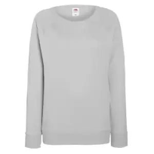 Image of Fruit OF The Loom Ladies Fitted Lightweight Raglan Sweatshirt (240 GSM) (XL) (Heather Grey)