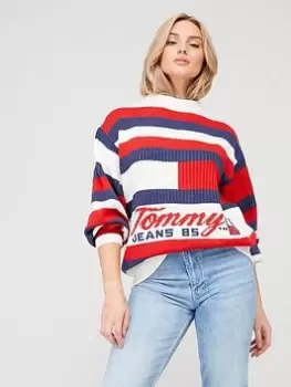 Image of Tommy Jeans Timeless Wool Blend Jumper - White