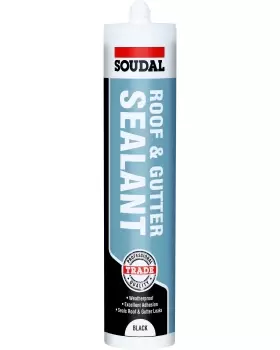 Image of Soudal Black Roof & Gutter Bituminous Mastic, 290Ml