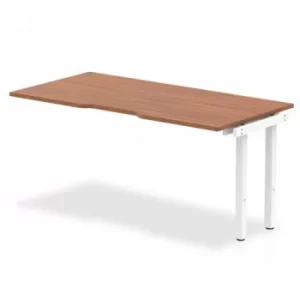 Image of Single Ext Kit White Frame Bench Desk 1600 Walnut