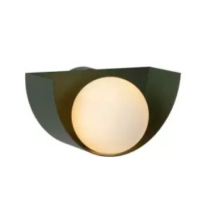 Image of Lucide Benni Retro Wall Light 1xG9 Green