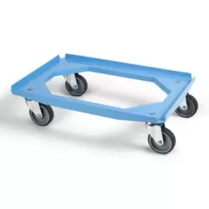 Image of Slingsby ABS Plastic Dolly for Euro Containers - 200kg Load Capacity - Blue