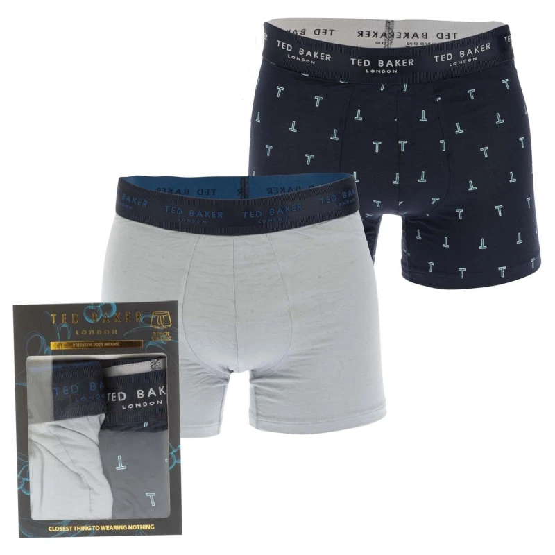 Image of Ted Baker 2 Pack of Modal Trunks - Grey Grey M