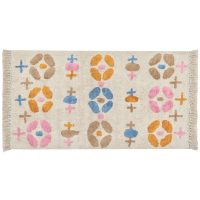 Image of Beliani Kids Rug Daran Multicolour 80 X 150 Cm Cotton