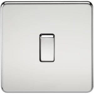 Image of KnightsBridge 10A 1G 230V Screwless Polished Chrome Intermediate Switch Wall Plate