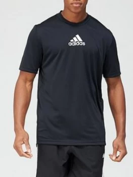 Image of adidas 3-Stripe Back T-Shirt - Black, Size S, Men