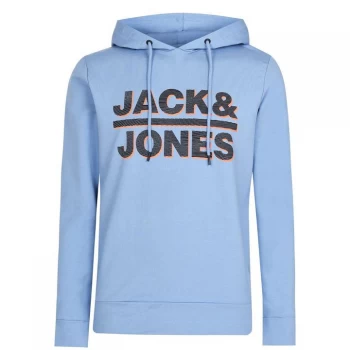 Image of Jack and Jones Logo OTH Hoodie Mens - Faded Denim