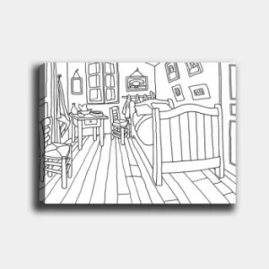 Image of MANDALA102 White Black Decorative Canvas Painting