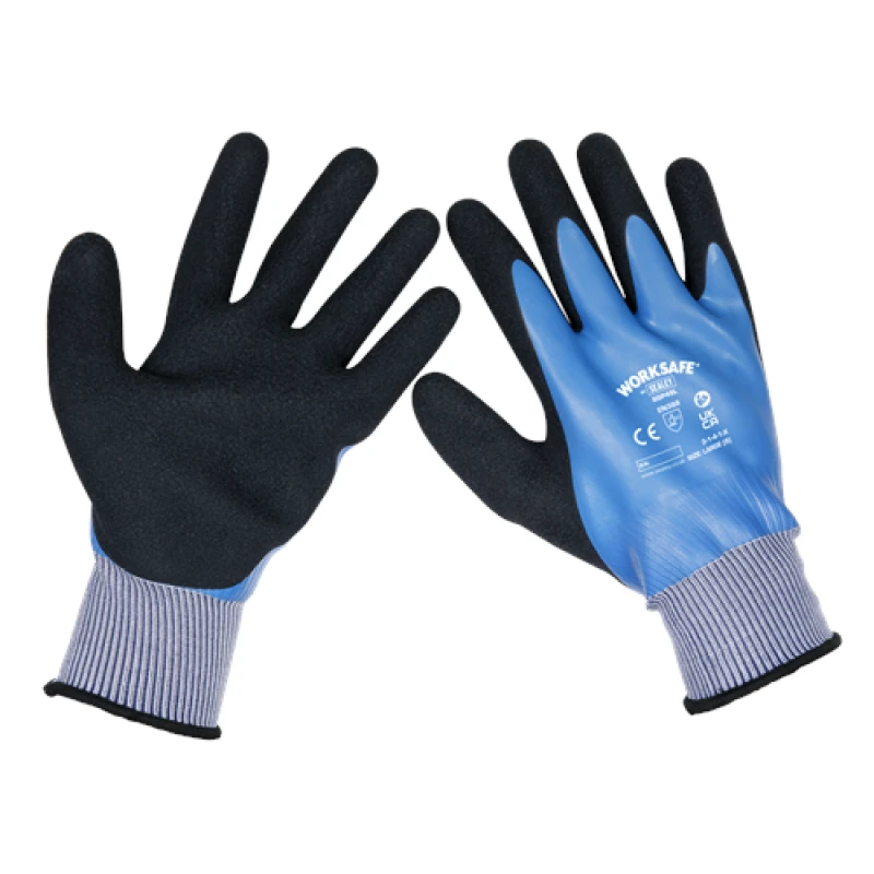 Image of Worksafe Waterproof Latex Gloves Large - Pair SSP49L